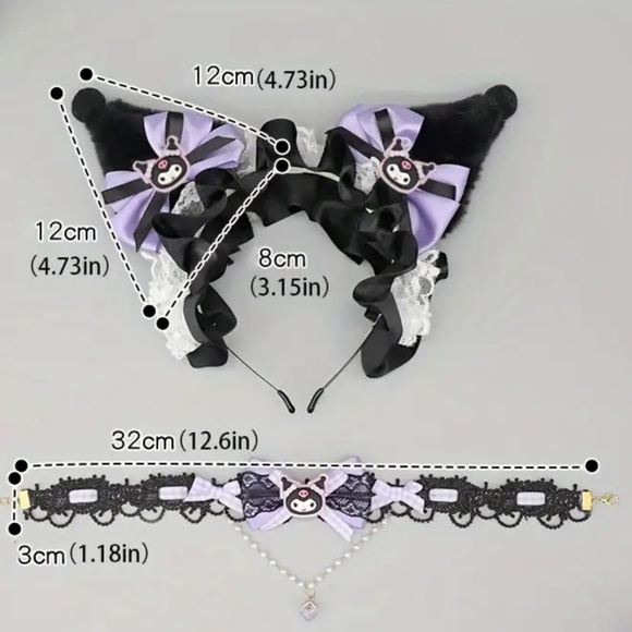 NIP! Sanrio Kuromi from Hello Kitty and Friends Headband for Adults and Teens! - Picture 4 of 4